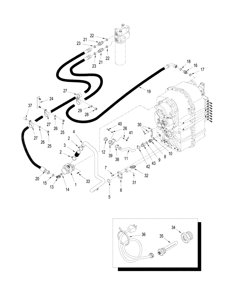Схема запчастей Case IH STX375 - (06-19[01]) - TRANSMISSION - LUBRICATION, WITH POWER SHIFT TRANSMISSION, ASN JEE0104001 (06) - POWER TRAIN