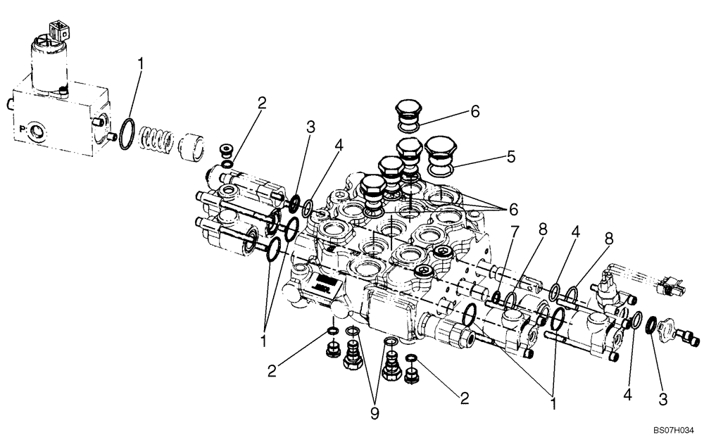 Схема запчастей Case IH 465 - (08-32) - CONTROL VALVE - SEAL REPLACEMENT KITS (08) - HYDRAULICS