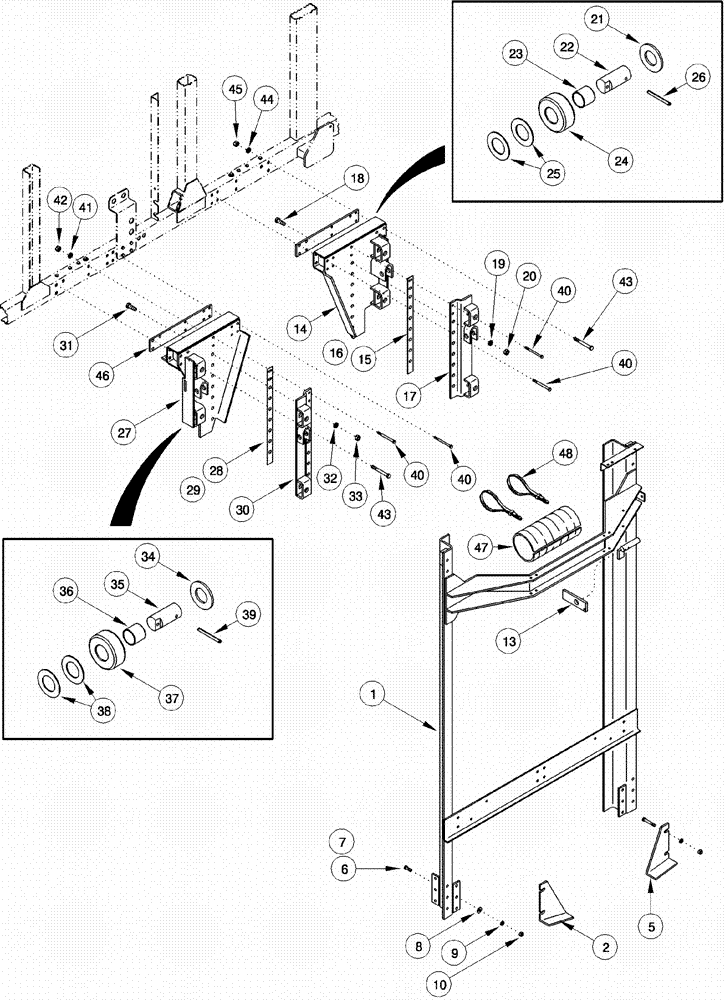 Схема запчастей Case IH 620 - (09D-20) - BASKET, LIFT- FRONT (16) - BASKET
