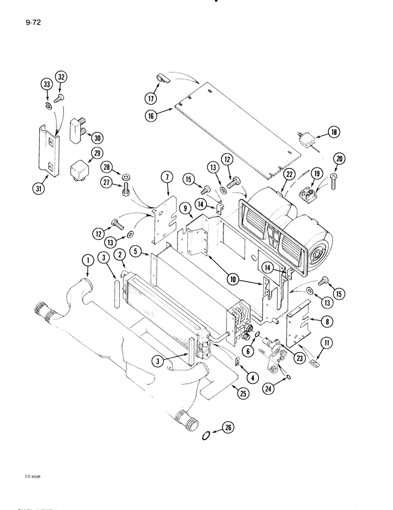 Схема запчастей Case IH 595 - (9-072) - CAB, AIR CONDITIONING BLOWER ASSEMBLY (09) - CHASSIS/ATTACHMENTS