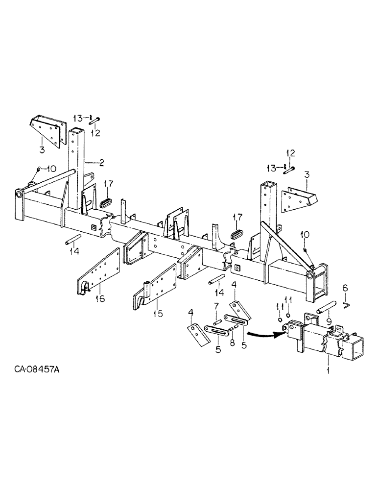 Схема запчастей Case IH 800 - (03-06) - FRAME, FRAME AND CONNECTIONS, UNIT J (09) - CHASSIS/ATTACHMENTS