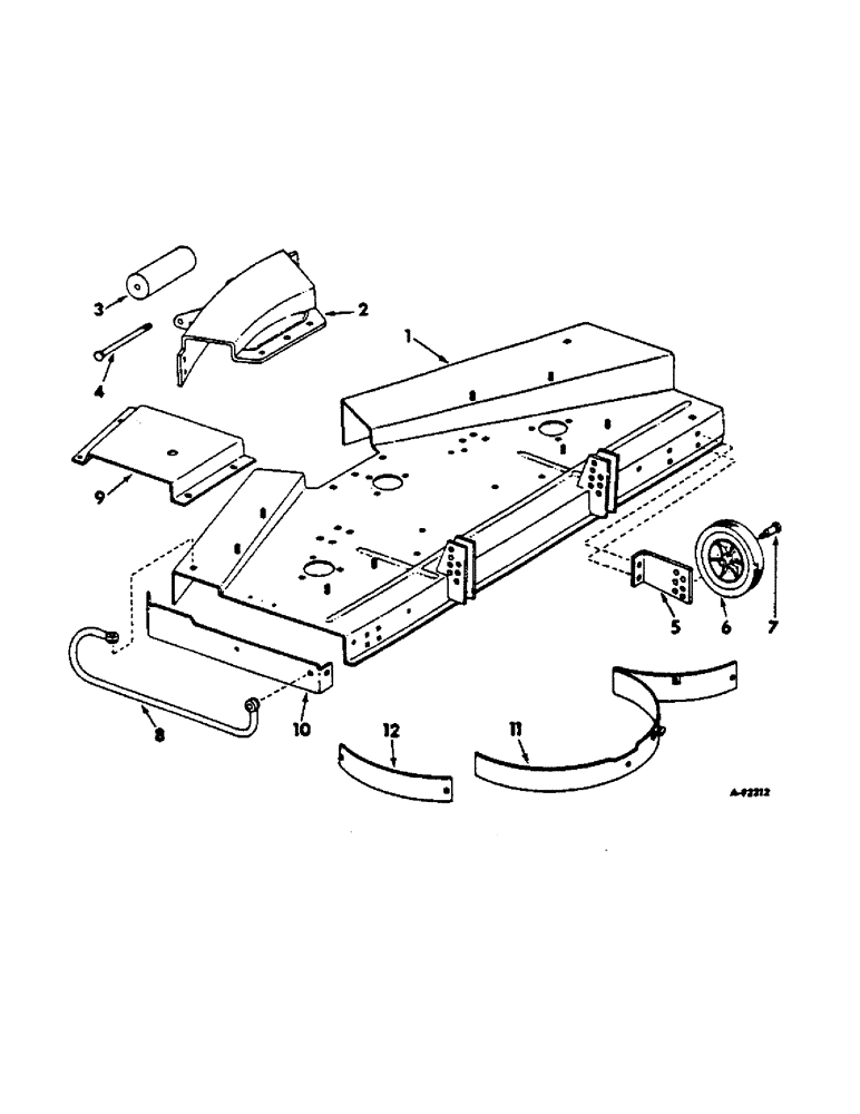 Схема запчастей Case IH INTERNATIONAL - (E-07) - 60 IN. ROTARY MOWER, MAIN FRAME 