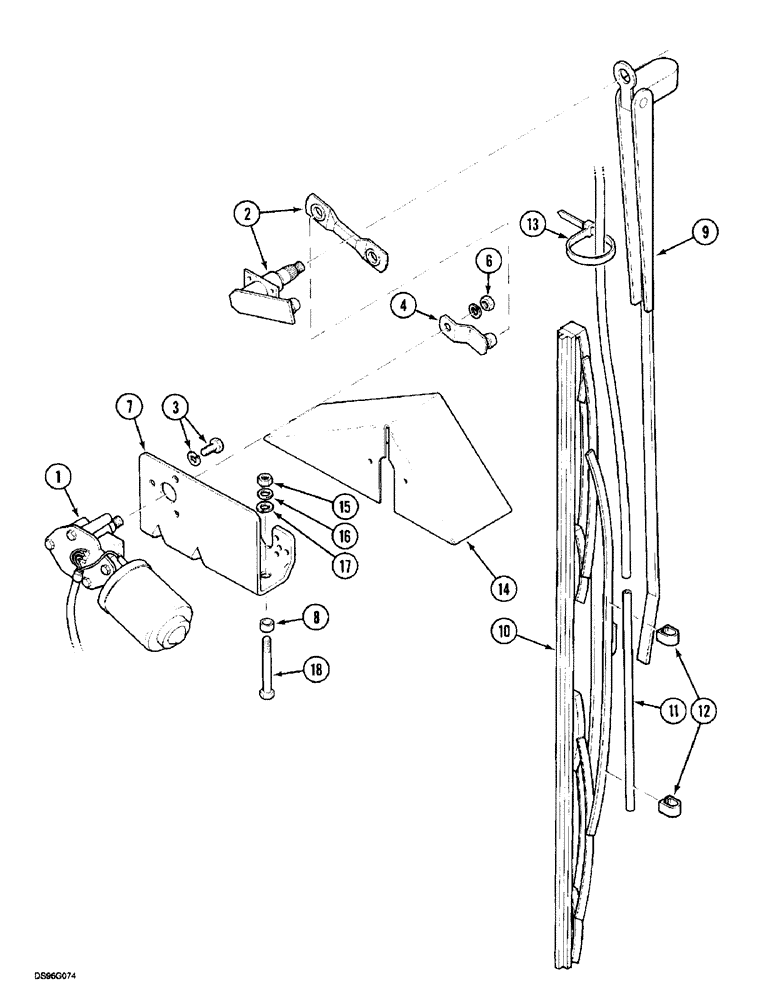 Схема запчастей Case IH 5150 - (4-90) - WINDSCREEN WIPER - FRONT, VALEO (04) - ELECTRICAL SYSTEMS