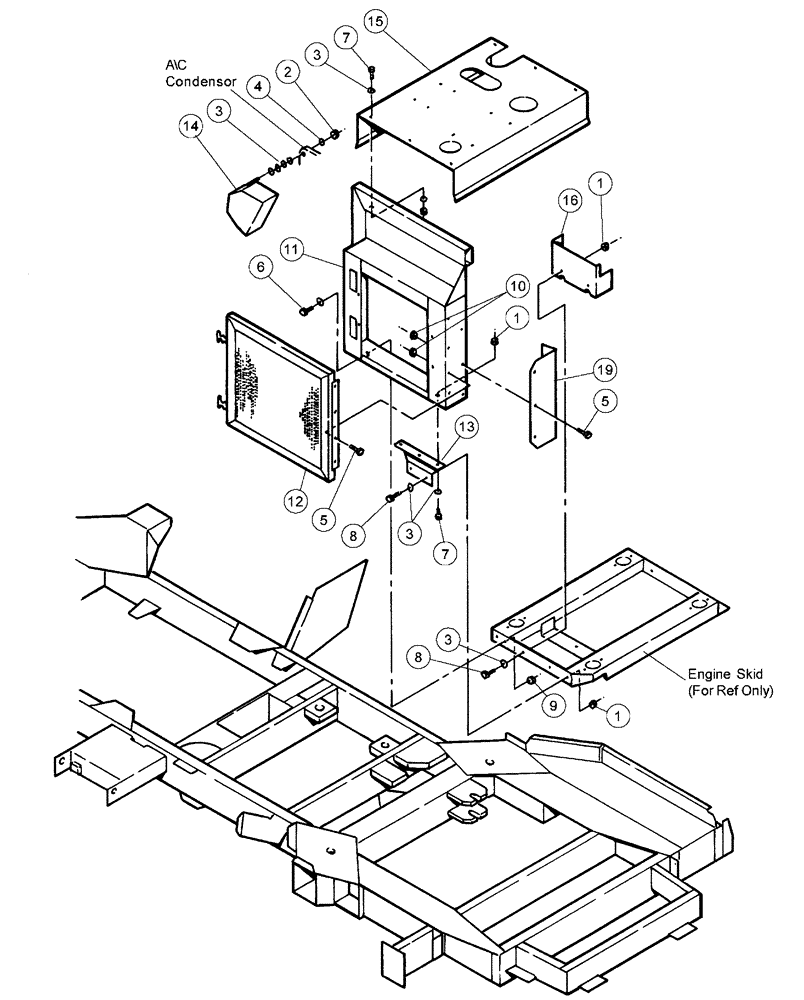 Схема запчастей Case IH PATRIOT 150 - (03-003) - ENGINE SHIELD ASSEMBLY (01) - ENGINE