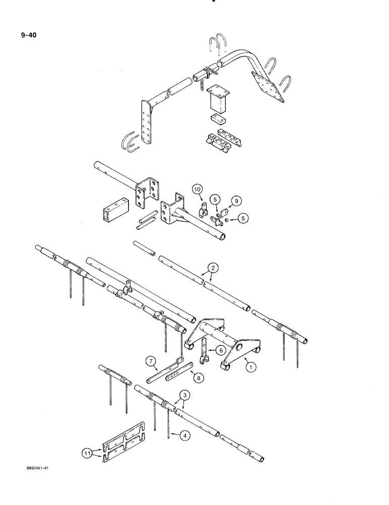 Схема запчастей Case IH 350 - (9-40) - MULCHER ATTACHMENT, UNITS BUILT PRIOR TO 1980 (09) - CHASSIS/ATTACHMENTS