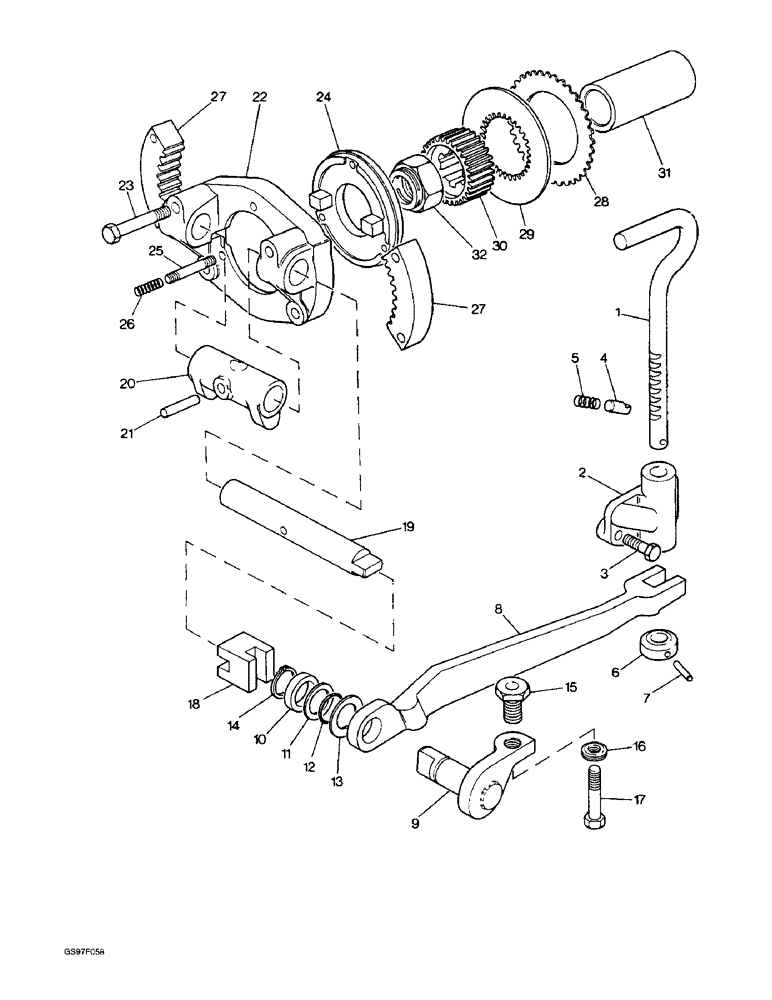 Схема запчастей Case IH 885N - (7-22) - TRANSMISSION BRAKE, 885G TRACTORS (07) - BRAKES