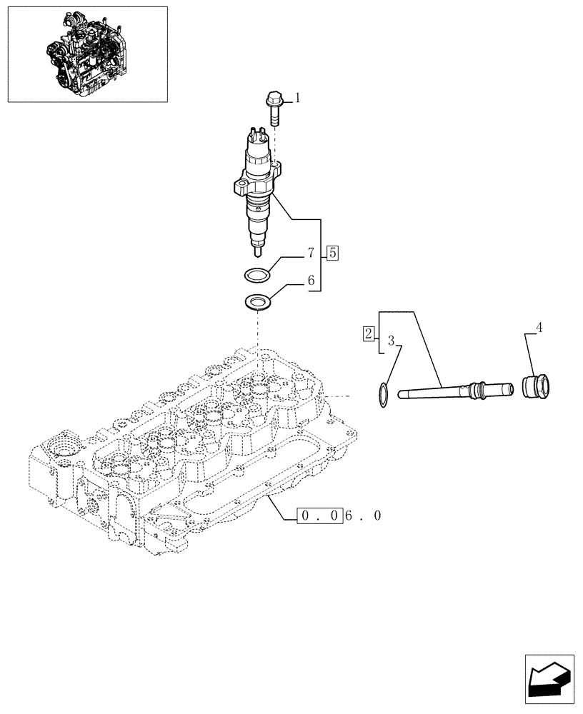 Схема запчастей Case IH MXU110 - (0.14.0/01[02]) - INJECTION EQUIPMENT - INJECTOR (01) - ENGINE