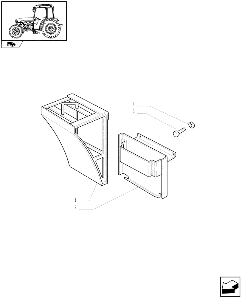Схема запчастей Case IH FARMALL 85C - (1.92.991) - WHEEL CHOCK (VAR.330864-332864) (10) - OPERATORS PLATFORM/CAB