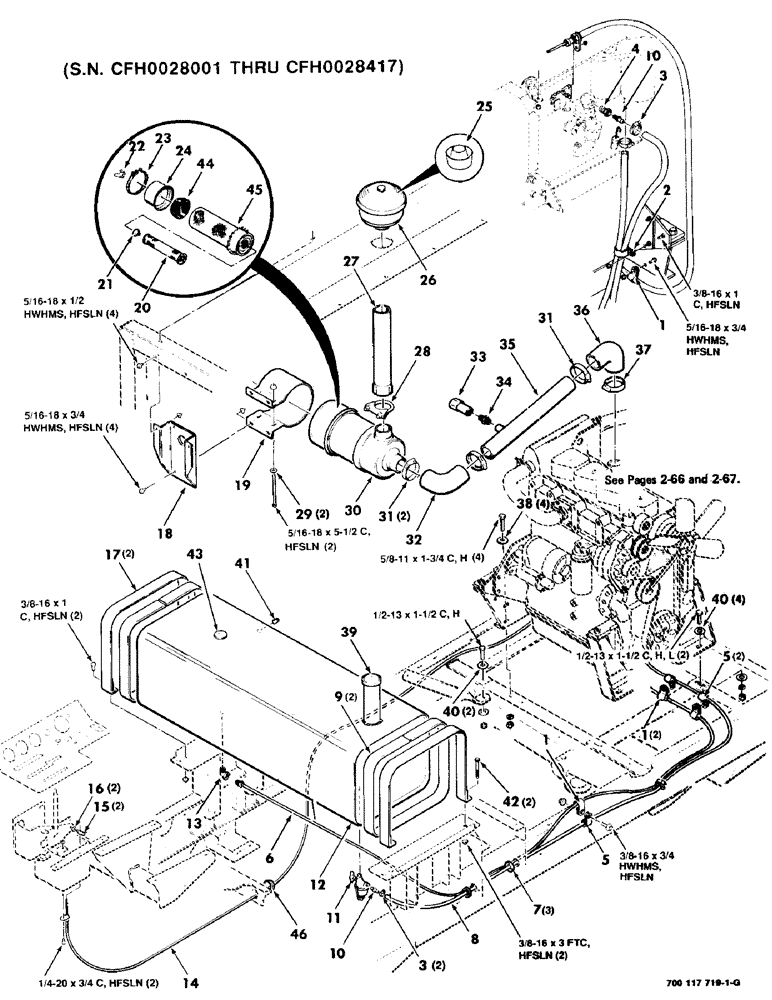 Схема запчастей Case IH 8830 - (3-10) - FUEL TANK AND AIR BREATHER ASSEMBLY, DIESEL, SERIAL NUMBER CFH0028001 THRU CFH0028417 (03) - FUEL SYSTEM