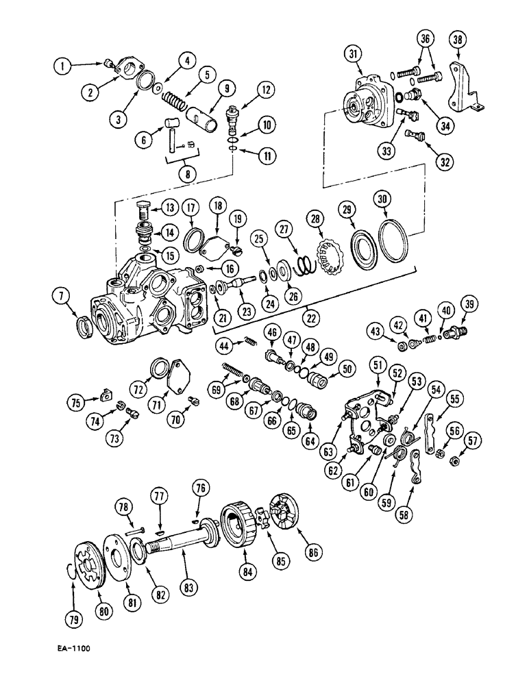 Схема запчастей Case IH 248 - (3-156) - FUEL INJECTION PUMP - V.A. (03) - FUEL SYSTEM
