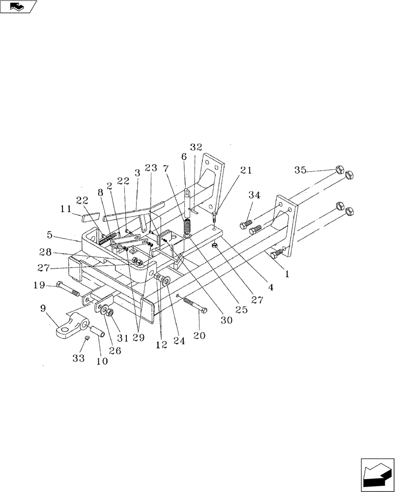 Схема запчастей Case IH FERTILIZER - (39.110.05) - REAR HITCH (39) - FRAMES AND BALLASTING