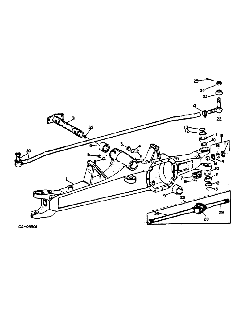 Схема запчастей Case IH 684 - (07-67) - DRIVE TRAIN, AXLE HOUSING, UNIVERSAL SHAFT, ALL WHEEL DRIVE TRACTOR (04) - Drive Train