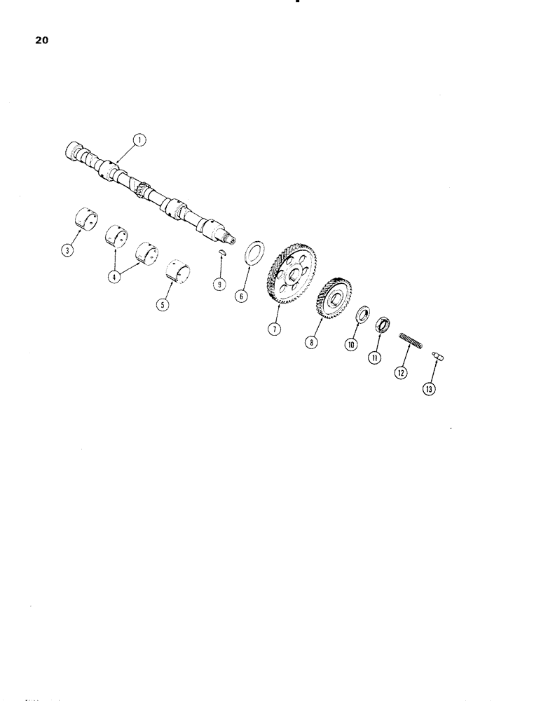 Схема запчастей Case IH 336DT - (020) - CAMSHAFT, ENGINE LESS FUEL DEVICE, 336DT AND 336D DIESEL ENGINES 