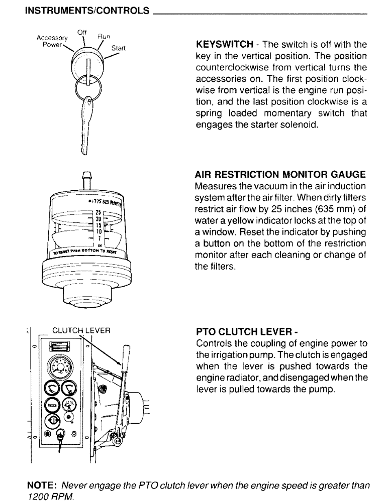 Схема запчастей Case IH 4390 - (011) - INSTRUMENTS, CONTROLS 