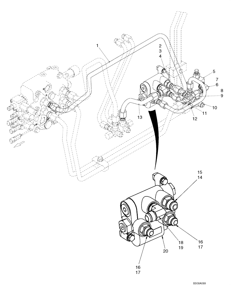 Схема запчастей Case IH 445CT - (08-05) - HYDRAULICS - SELF-LEVELING (08) - HYDRAULICS