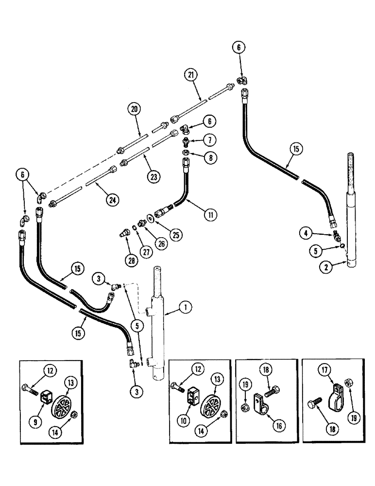 Схема запчастей Case IH 1020 - (8-08) - REEL LIFT HYDRAULIC SYSTEM, 15.0, 16.5, 17.5 AND 20.0 FOOT HEADER (08) - HYDRAULICS
