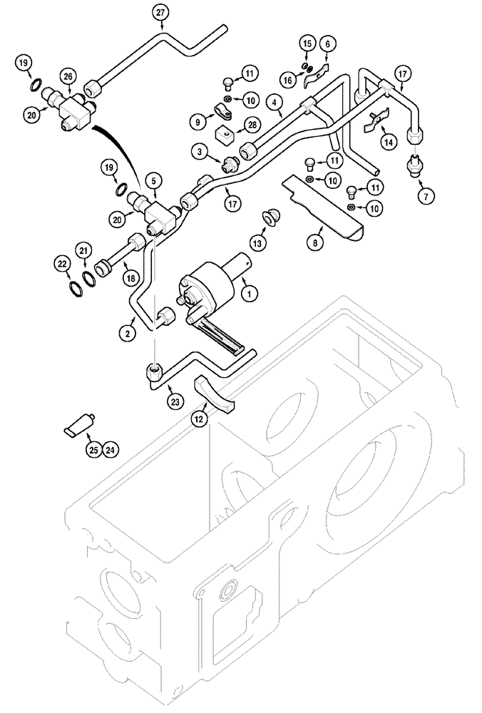 Схема запчастей Case IH CX60 - (06-11) - TRANSMISSION LUBRICATION SYSTEM (06) - POWER TRAIN