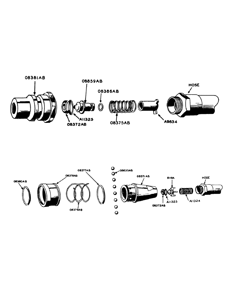 Схема запчастей Case IH 700 - (197) - HYDRAULIC CONTROL UNIT, 4025AA BREAK-AWAY SELF-SEALING COUPLING MALE (08) - HYDRAULICS