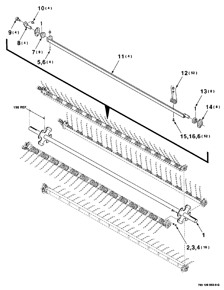 Схема запчастей Case IH 8575 - (3-14) - PICKUP ROTOR ASSEMBLY Pickup