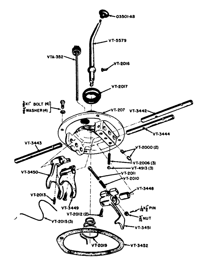 Схема запчастей Case IH VAI-SERIES - (065) - GEAR SHIFT ASSEMBLY (06) - POWER TRAIN