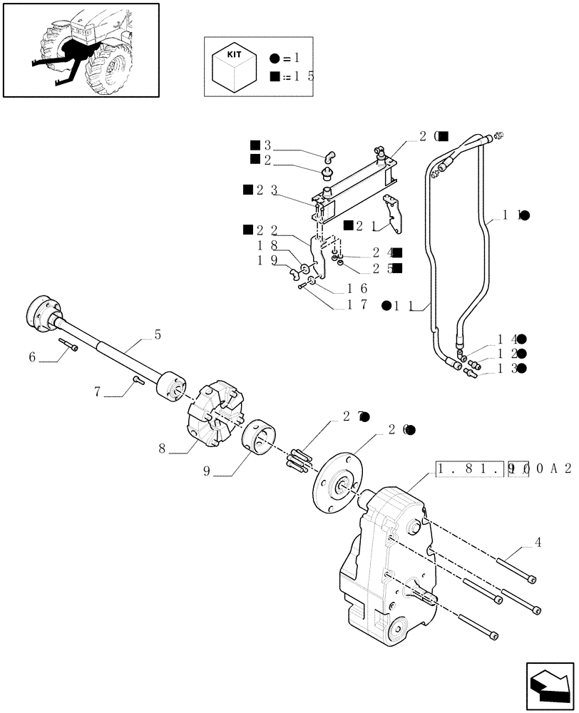 Схема запчастей Case IH PUMA 210 - (1.81.9/03[07]) - (VAR.091) FRONT HPL FOR ELECTRONIC REMOTES WITH PTO, LESS AUX. COUPLERS - GEARBOX (07) - HYDRAULIC SYSTEM