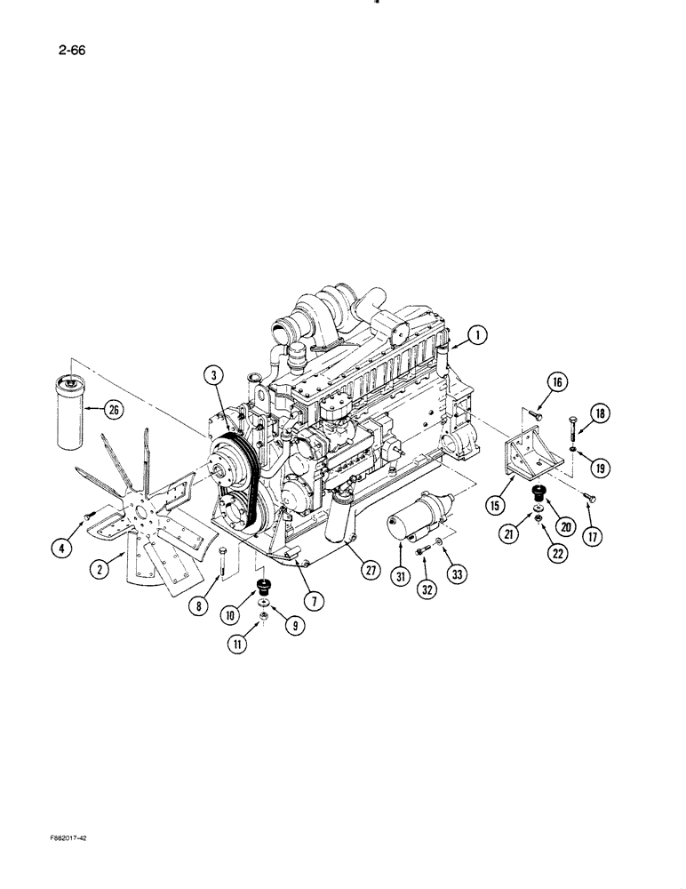 Схема запчастей Case IH STEIGER - (2-66) - ENGINE MOUNTING, 3406 ENGINE (02) - ENGINE