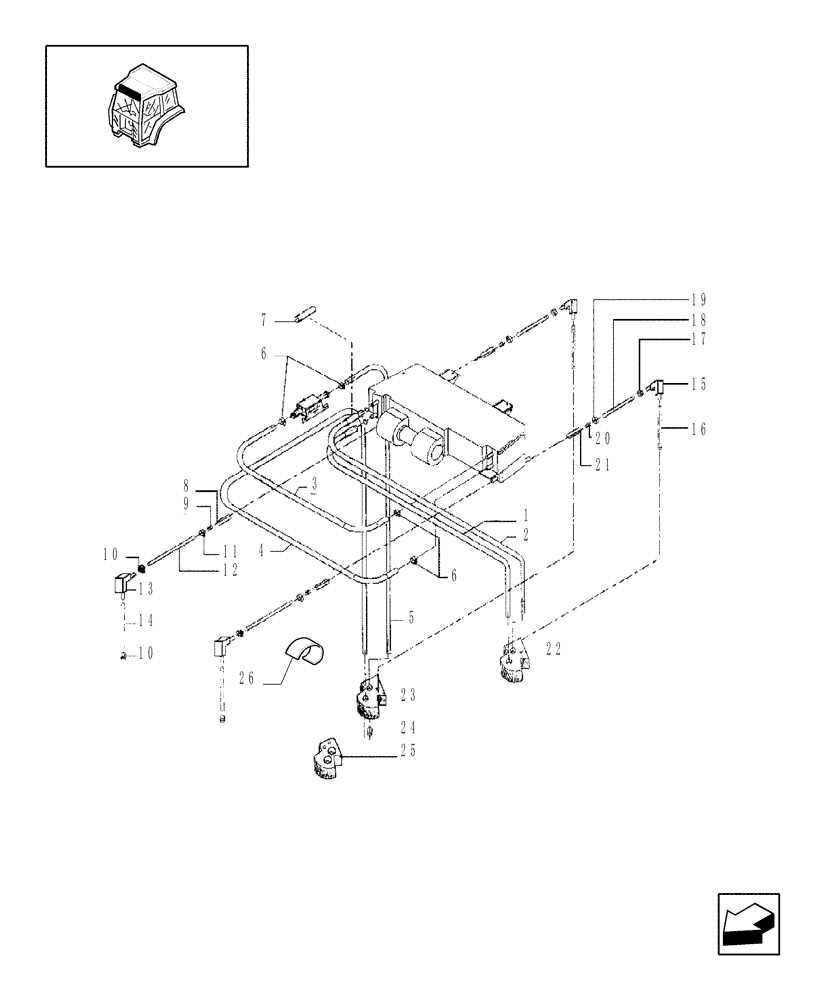Схема запчастей Case IH JX65 - (1.92.0[70]) - HEATING SYSTEM - PIPES, UNIONS AND INSULATORS (10) - OPERATORS PLATFORM/CAB