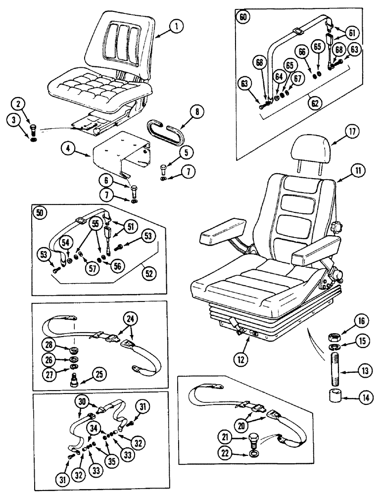 Схема запчастей Case IH 1594 - (9-374) - SEAT AND SUPPORTS (09) - CHASSIS/ATTACHMENTS