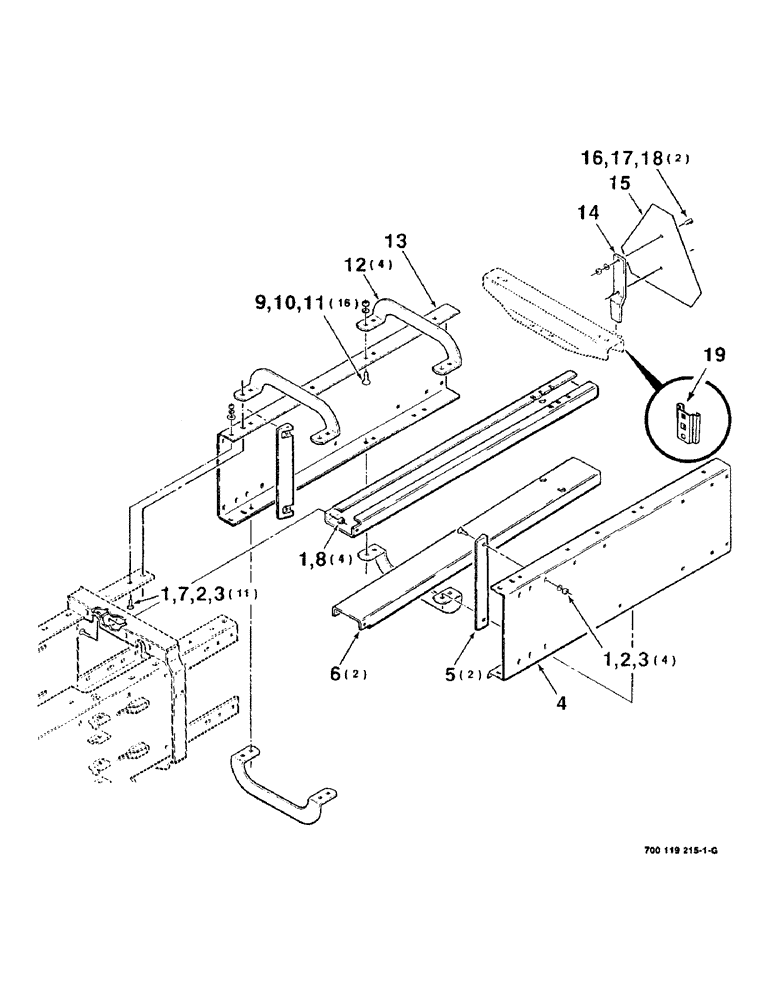 Схема запчастей Case IH 8545 - (7-06) - BALE CHAMBER ASSEMBLY (12) - MAIN FRAME