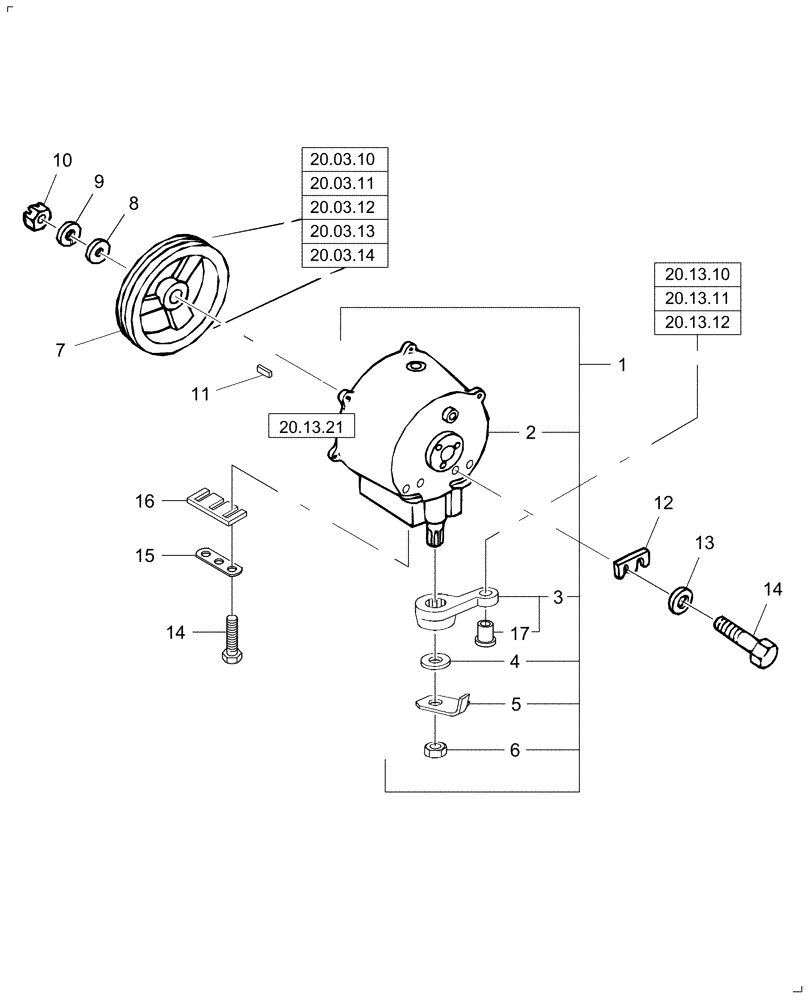 Схема запчастей Case IH 2010 - (20.13.20) - WOBBLE BOX DRIVE (58) - ATTACHMENTS/HEADERS