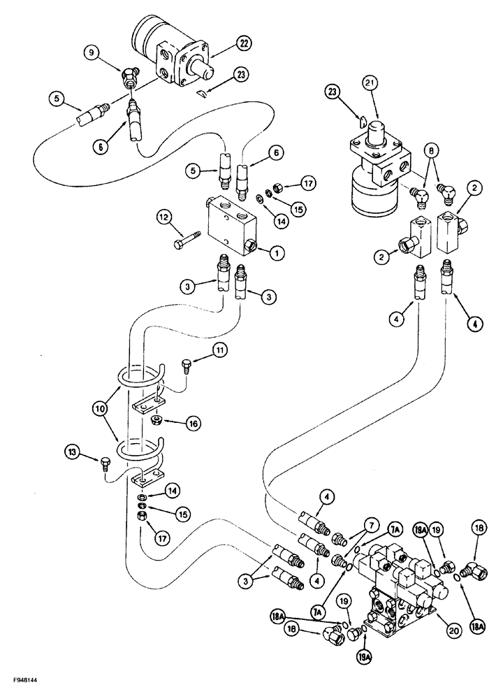 Схема запчастей Case IH 1260 - (8-018) - LIFT AND SWING HYDRAULICS, SELF CONTAINED HYDRAULICS (07) - HYDRAULICS