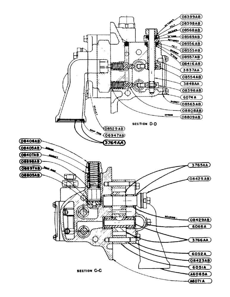 Схема запчастей Case IH S-SERIES - (141) - HYDRAULIC SINGLE AND DUAL CONTROL UNIT, DUAL VALVE AND PUMP ASSEMBLY, SINGLE VALVE, S, SC, SO (08) - HYDRAULICS
