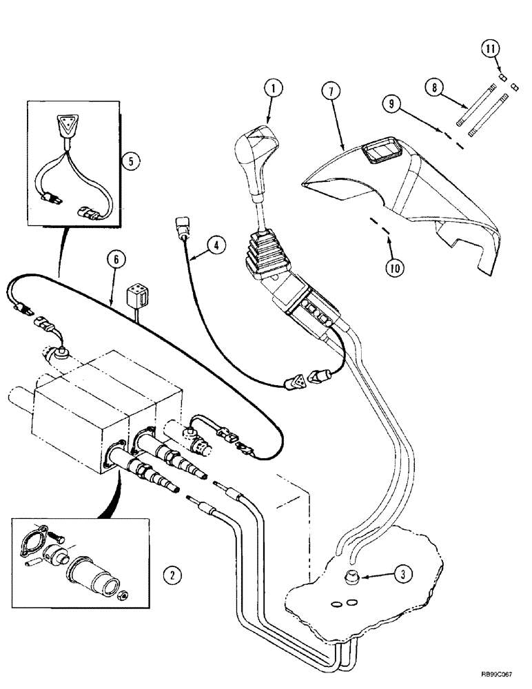 Схема запчастей Case IH L400 - (8-32) - HYDRAULIC CONTROLS, COVER, 3 FUNCTION CX50, CX60 (08) - HYDRAULICS