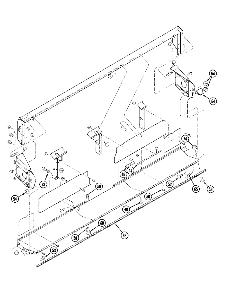 Схема запчастей Case IH 1010 - (9D-08) - MAIN FRAME, 22.5, 25.0 AND 30.0 FOOT HEADER (58) - ATTACHMENTS/HEADERS