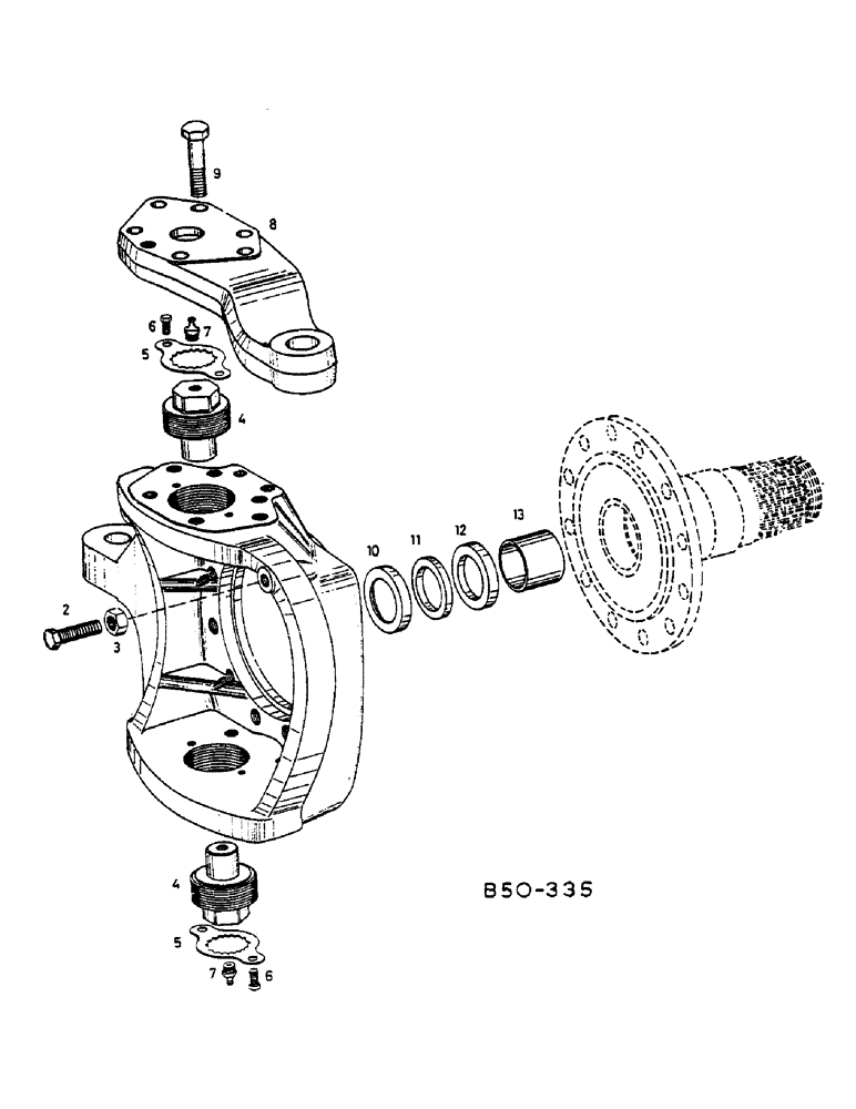 Схема запчастей Case IH 685 - (07-190) - STEERING KNUCKLE ASSY, 4-WHEEL DRIVE, Z F 4-WHEEL DRIVE (04) - Drive Train