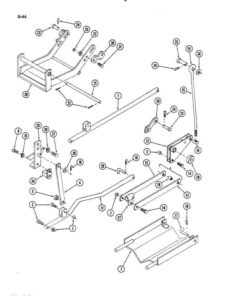 Схема запчастей Case IH 60MB - (9-044) - MOWER LIFT, 60MB MOWER (03) - CHASSIS/MOUNTED EQUIPMENT