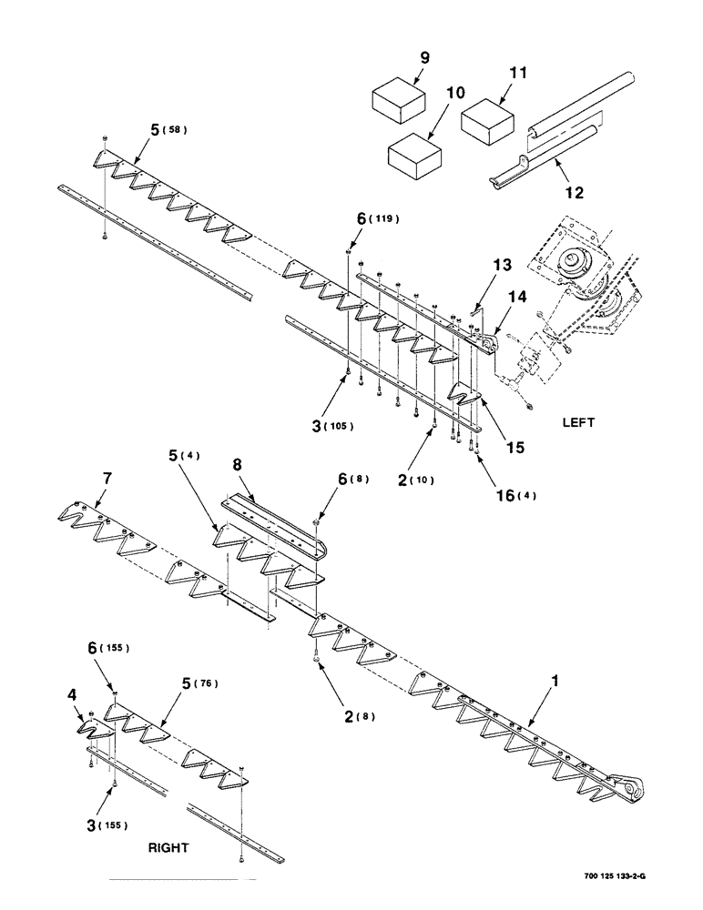 Схема запчастей Case IH 8220 - (3-24) - SICKLE ASSEMBLY, 35 FOOT ONLY (58) - ATTACHMENTS/HEADERS