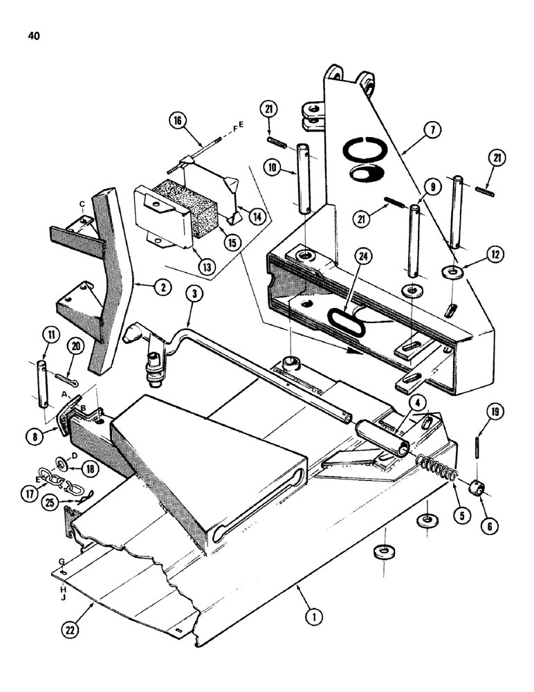 Схема запчастей Case IH 750 - (40) - DUPLEX HITCH, REAR SECTION 