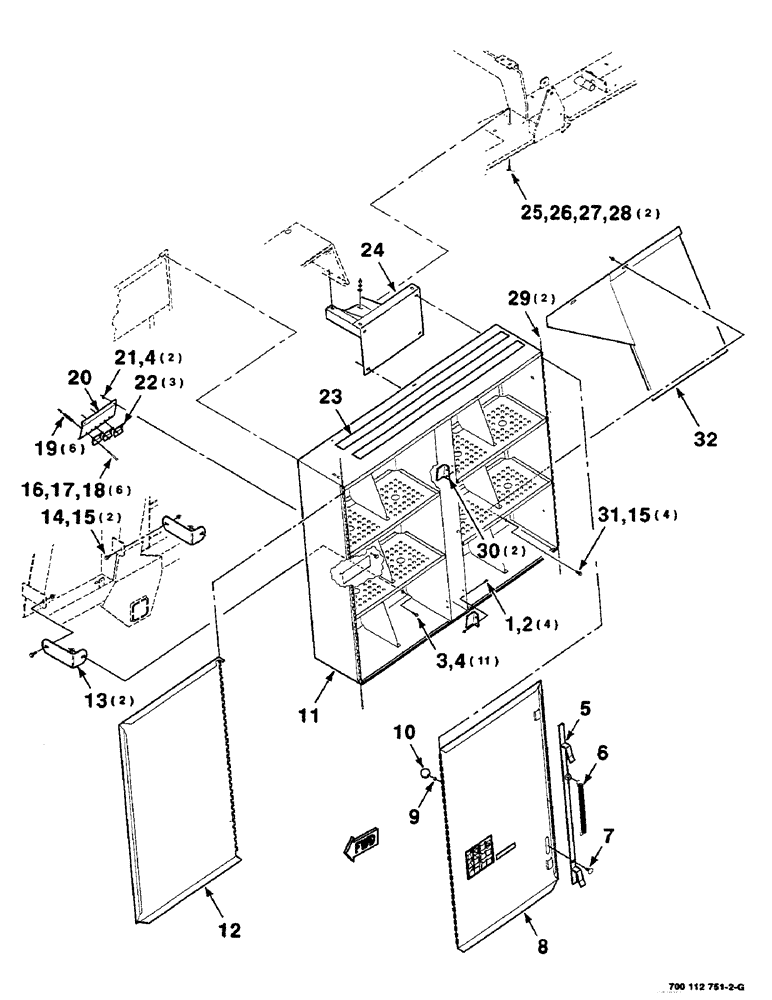Схема запчастей Case IH 8590 - (07-16) - TWINE BOX AND MOUNTING ASSEMBLIES, LEFT (12) - MAIN FRAME