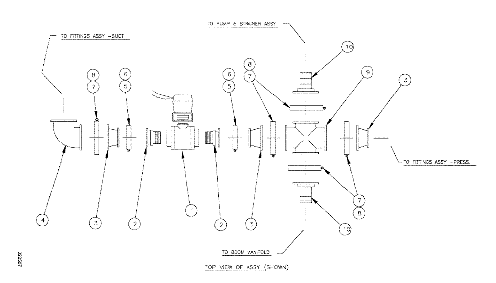 Схема запчастей Case IH SPX3200 - (09-016) - BY-PASS FITTINGS ASSY. - SS ELLIPT. TANK (78) - SPRAYING