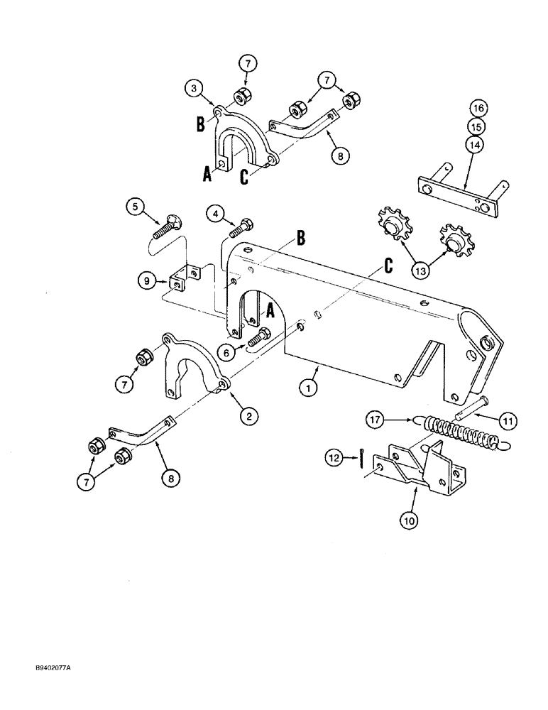 Схема запчастей Case IH 7100 - (9-028) - MAIN DRIVE CHAIN SHIELD (09) - CHASSIS/ATTACHMENTS