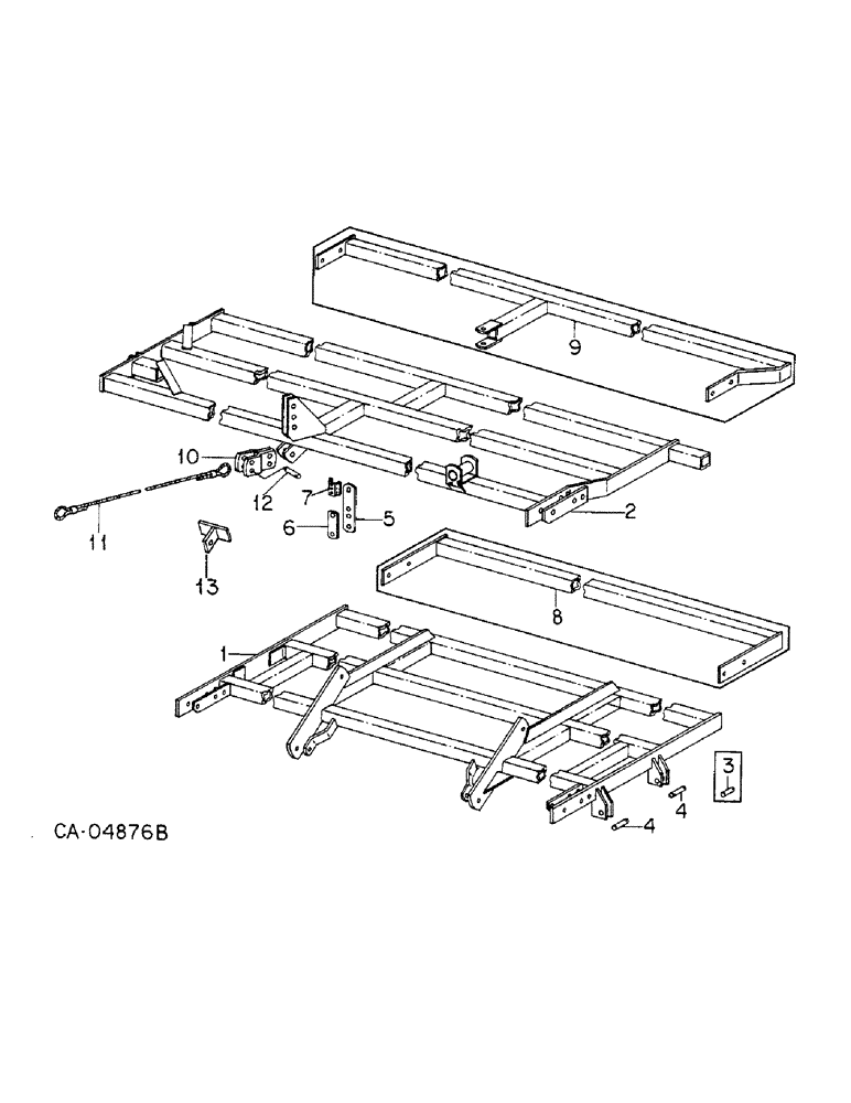 Схема запчастей Case IH 354 - (AS-02) - CENTER FRAME AND WING FRAMES 