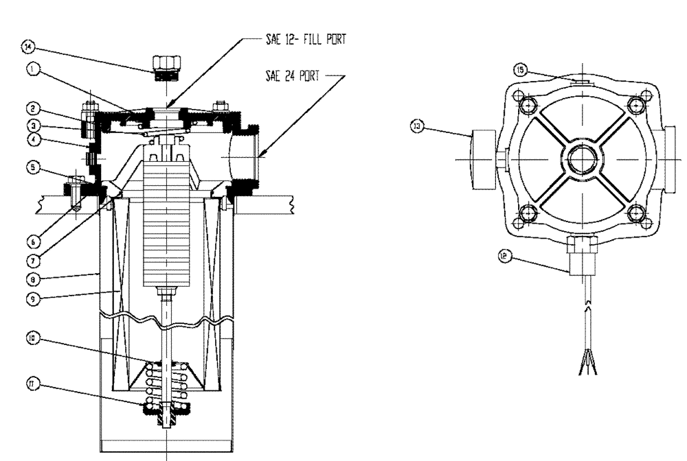 Схема запчастей Case IH FLX4375 - (06-009) - HYDRAULIC TANK FILTER (07) - HYDRAULICS