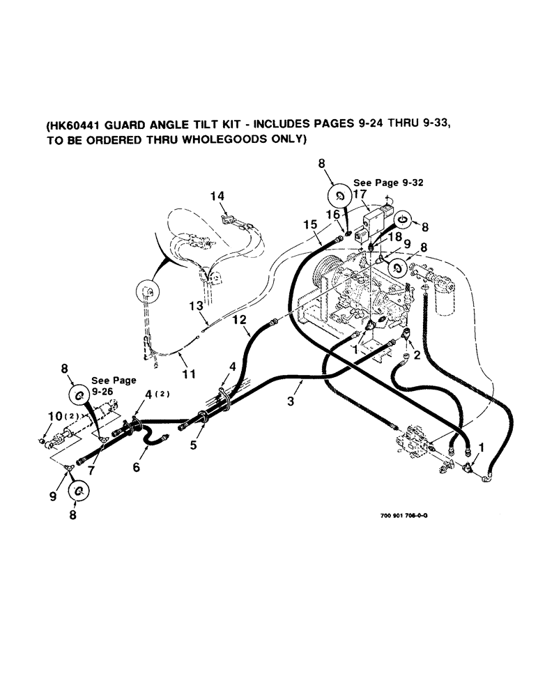 Схема запчастей Case IH 8830 - (9-24) - GUARD ANGLE TILT KIT, HK60441 GUARD ANGLE TILT KIT, INCLUDES PAGES 9-24 THRU 9-32 (09) - CHASSIS