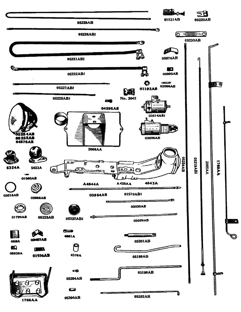 Схема запчастей Case IH DC-SERIES - (032) - ELECTRIC LIGHTING AND STARTING PARTS, D, DC, DH, DO, DV (04) - ELECTRICAL SYSTEMS