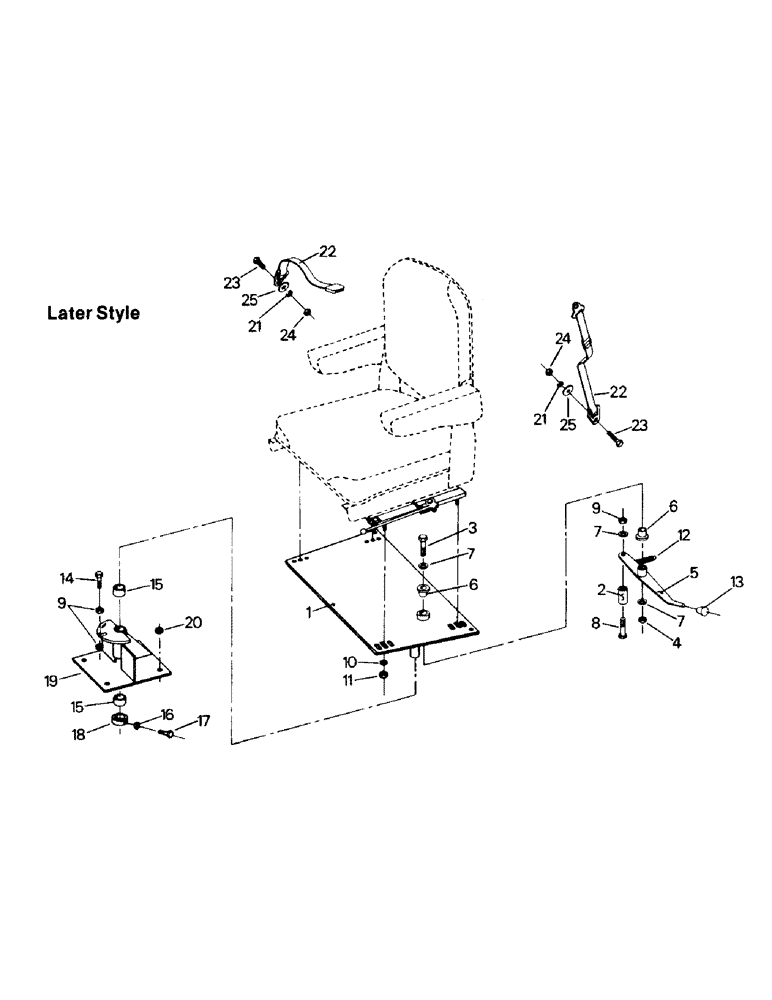 Схема запчастей Case IH PTA270 - (01-15) - SEAT & SUSPENSION (10) - CAB