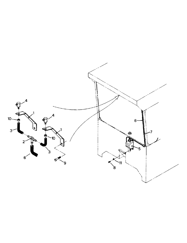 Схема запчастей Case IH PT270 - (11-08) - WINDOW WASHER Options & Miscellaneous