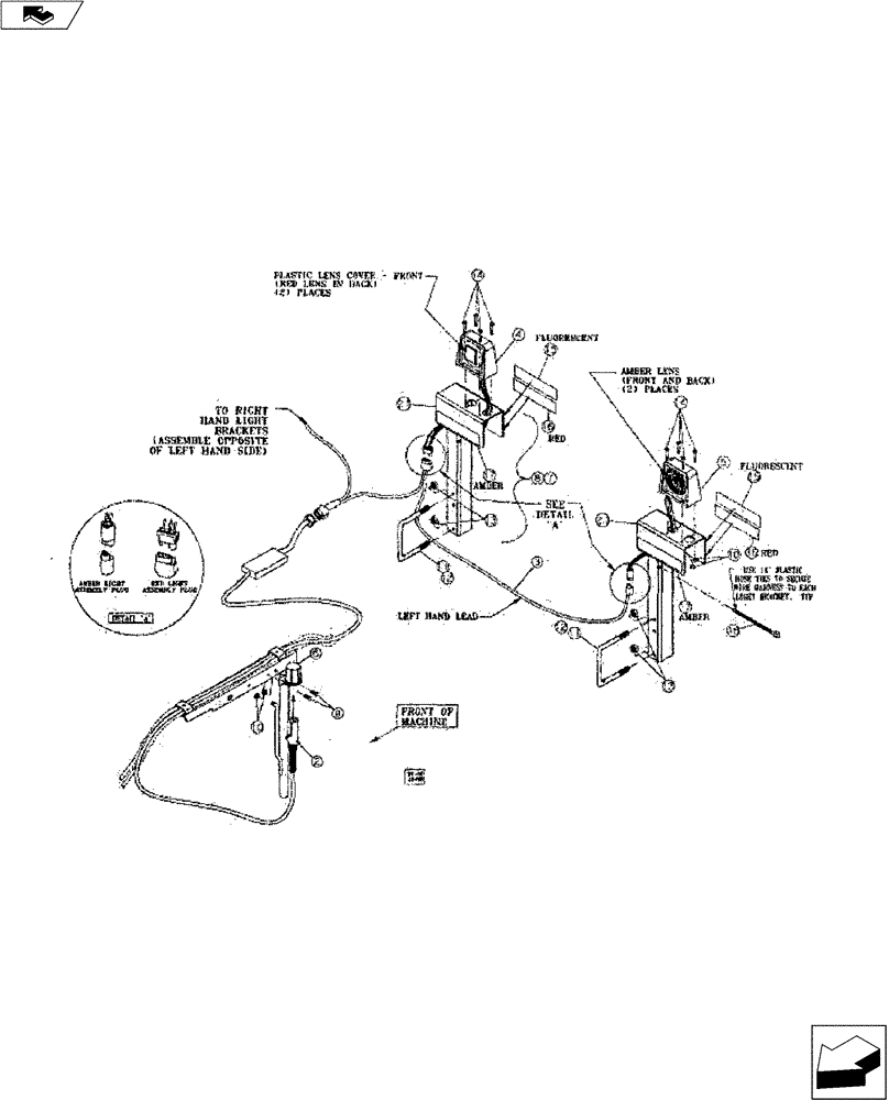 Схема запчастей Case IH 527B - (55.404.01) - WARNING AND TAIL LIGHT KIT (55) - ELECTRICAL SYSTEMS