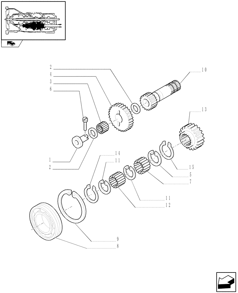Схема запчастей Case IH FARMALL 105N - (1.28.1/04[03]) - 16X16 HYDRAULIC TRANSM. WITH SYNCHRO GEARS AND POWER SHUTTLE - REVERSER GEAR (VAR.330278-332278 / 743509) (03) - TRANSMISSION