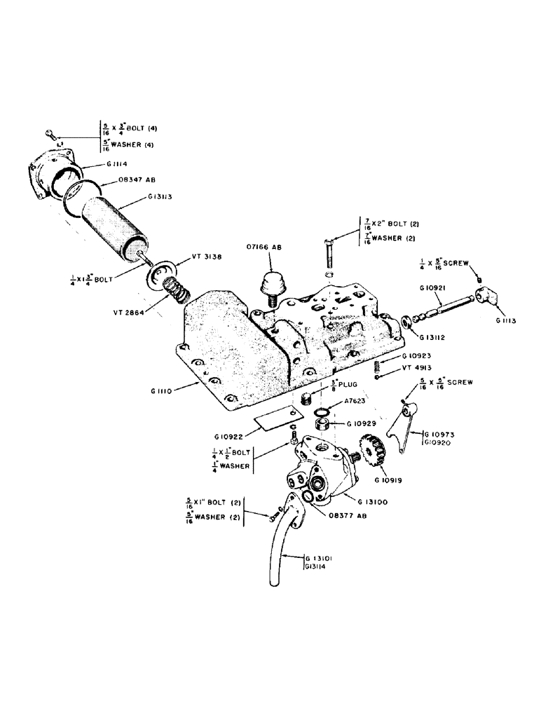Схема запчастей Case IH 300-SERIES - (154) - HYDRAULIC PUMP AND ADAPTER (08) - HYDRAULICS